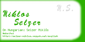 miklos selzer business card
